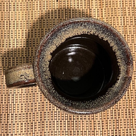 Handcrafted Potbelly Shaped Pottery Mug w/ Two-tone Gloss Drip Glaze ~ JUST PLAY - Picture 8 of 10